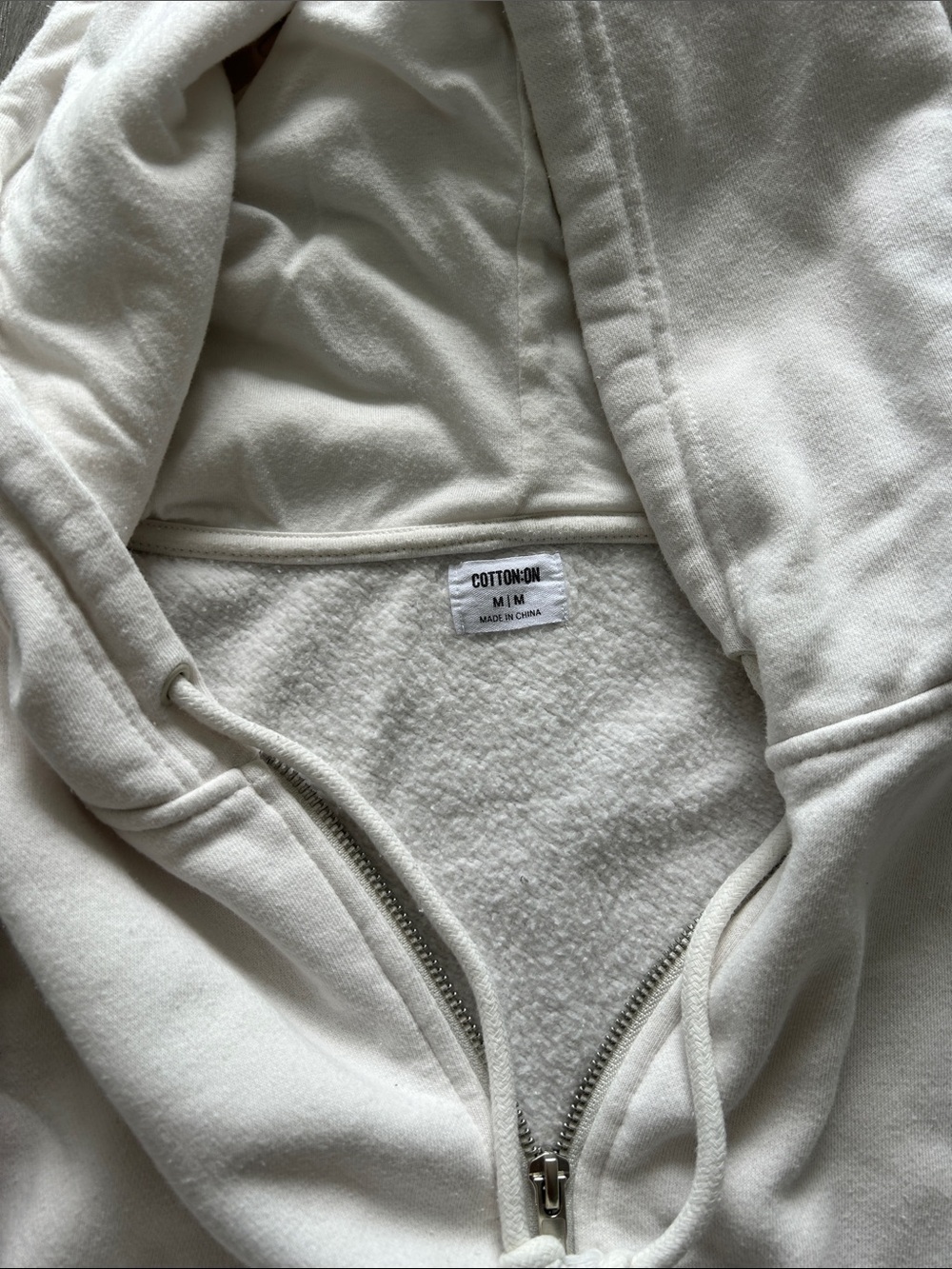 Cotton On Ivory Full-Zip Hoodie